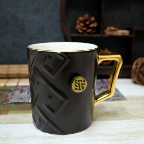 故宮精品 福慧連綿馬克杯-黑