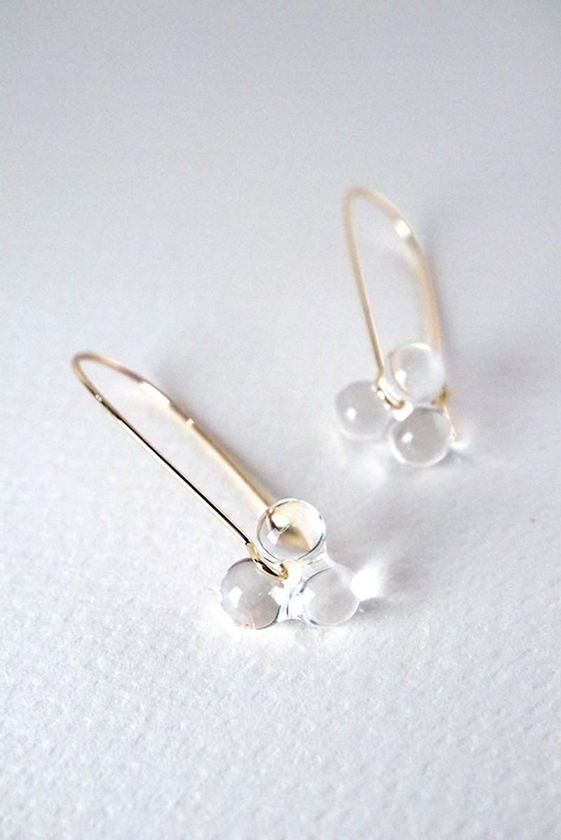 TRE - Lampwork boro glass droplets earrings - Earrings & Clip-ons - Glass Transparent