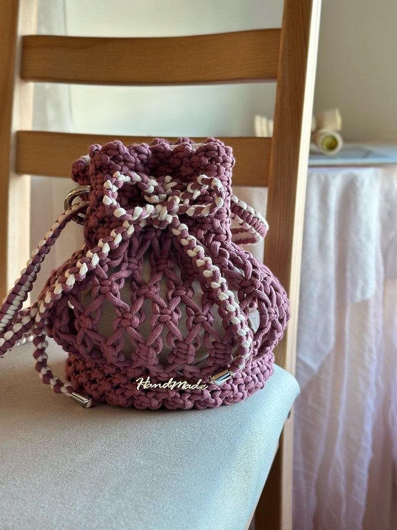 MACRAME_romantic window flower barrel bag - Messenger Bags & Sling Bags - Cotton & Hemp 