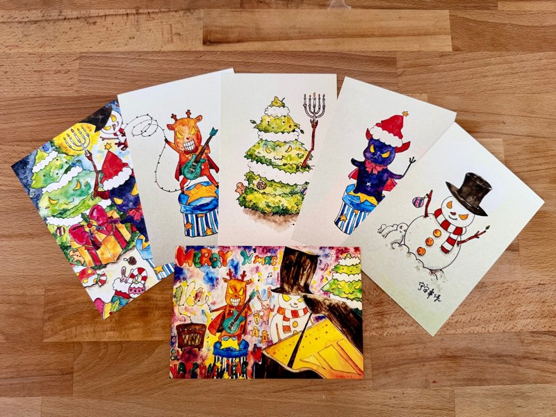 クリスマスパーティーポストカードセット 6枚組 - はがき・メッセージカード - 紙 