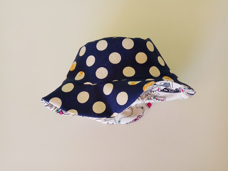 Double-sided baby visor hat visor hood moon gift baby hat baby hat bonnet fisherman hat - Baby Gift Sets - Cotton & Hemp Blue