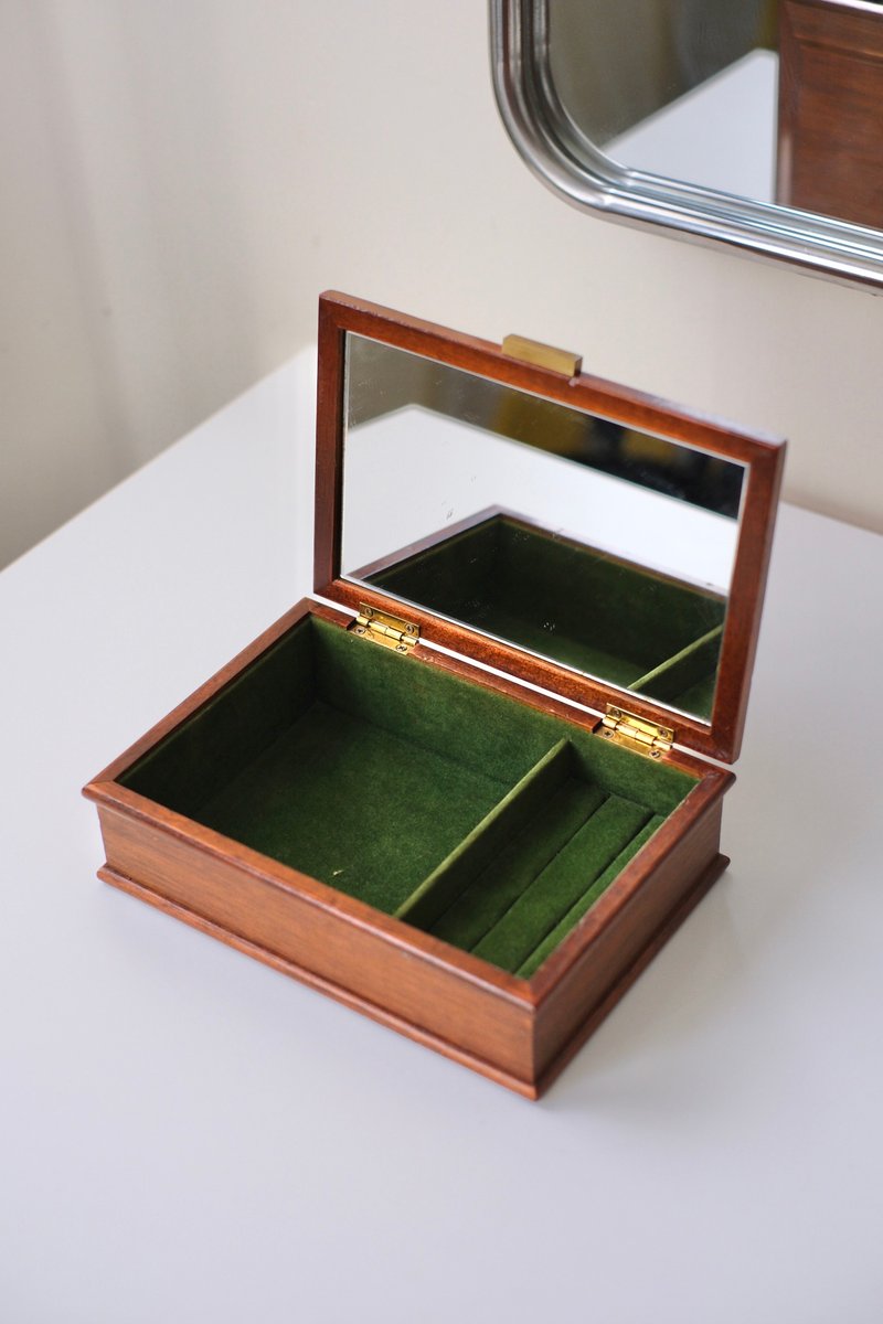 祖母綠飾物盒/Vintage Jewelry Box/古董盒/飾物盒/收納盒/ - 收納箱/收納用品 - 木頭 多色