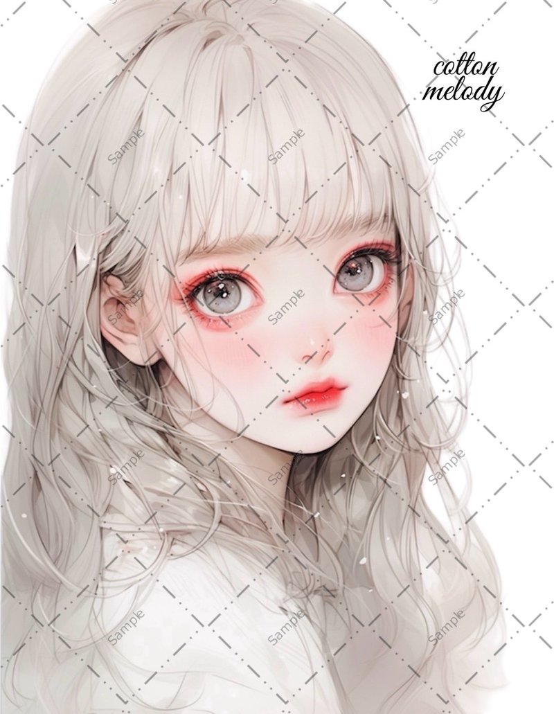 original sticker no.74 人物ステッカー オリジナルステッカー 人物ステッカー 女の子ステッカー オリジナル人物ステッカー - 貼紙 - 紙 