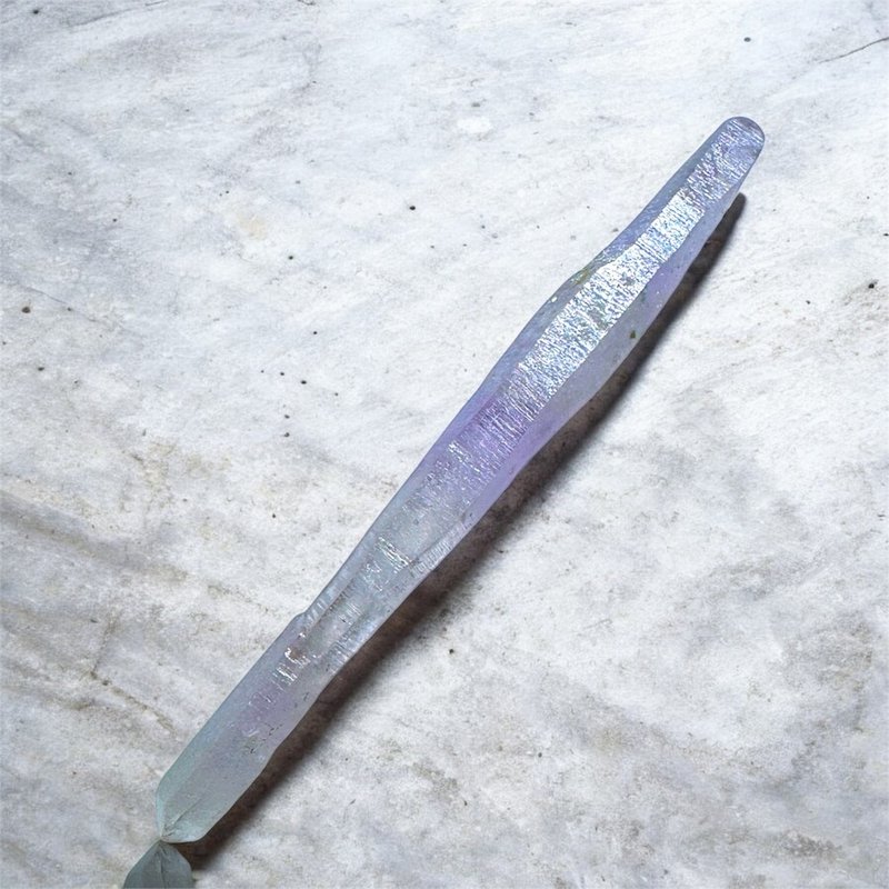 Mexico Vera Cruz Laser Quartz Crystal Point | Extra Long Slender 96mm | Complete Twin Terminations - Items for Display - Crystal Purple