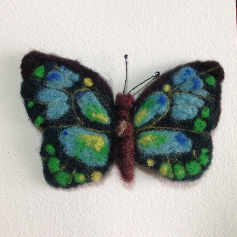 [Wool felt] butterfly pin - เครื่องประดับผม - ขนแกะ สีเขียว