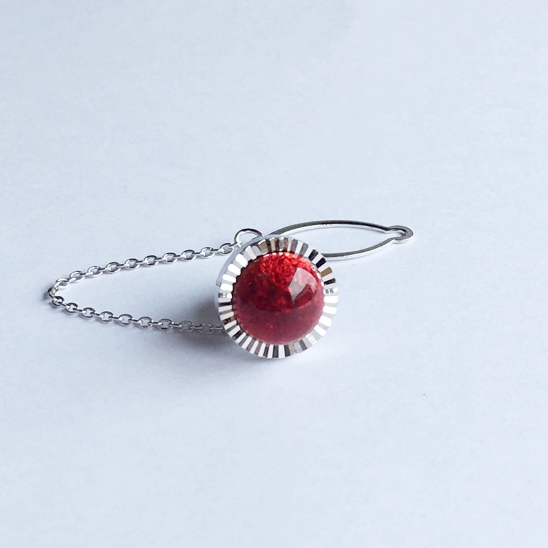 ダイヤカット【ガーネット Garnet】七宝焼のタイタック ラペルピン 純銀張七宝 - 領帶/領帶夾 - 其他材質 紅色