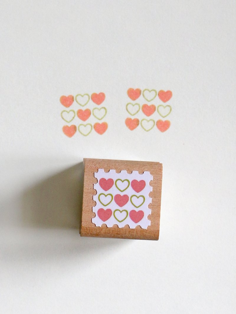 心形底紋 原創自由拼色印章 日本TaiyopineFineColor製造 - 印章/印台 - 木頭 