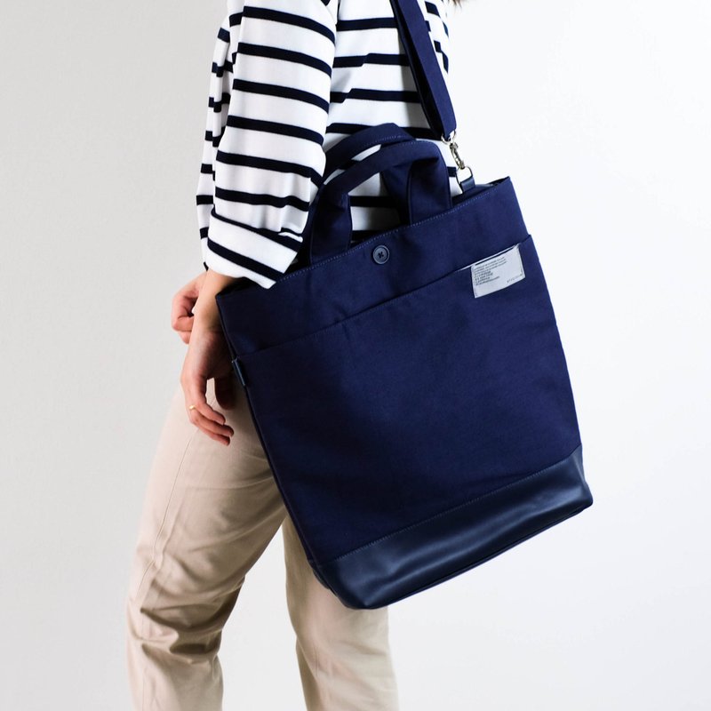 SAN-JON TOTE BAG #Dark blue - 後背包/背包/書包 - 其他材質 藍色