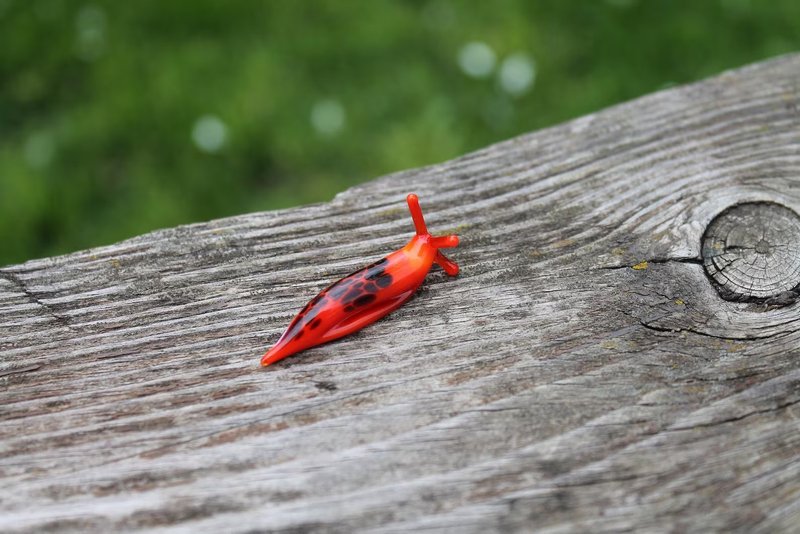 Enchanting Glass Slugs Collectible Figurine - A Delightful Surprise - Pottery & Glasswork - Glass Orange