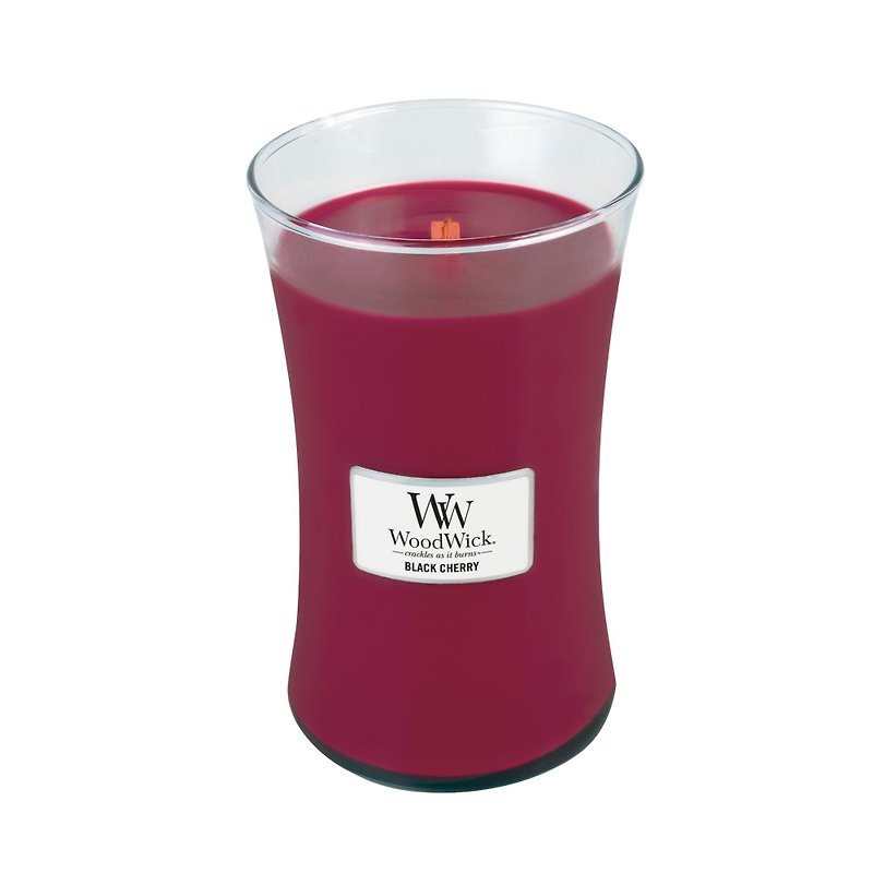 【VIVAWANG】 WoodWick香氛大杯蠟  黑櫻桃 - 香薰蠟燭/燭台 - 蠟 紅色