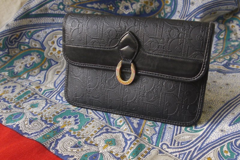 FOAK vintage Christian Dior black antique clutch - กระเป๋าถือ - วัสดุอื่นๆ 