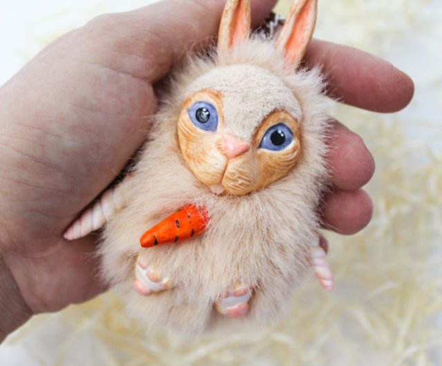 Keychain bunny plush toy rabbit doll - Shop NataliaDollsandToys Keychains -  Pinkoi