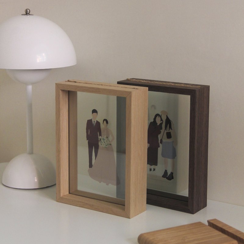 nanahsu Customized Add-On Product - Glass Wood Photo Frame (including a small white card) - Items for Display - Glass 