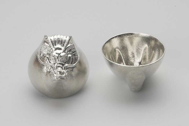 Sake Cup - Oriental Zodiac Dragon - Bar Glasses & Drinkware - Other Metals Silver