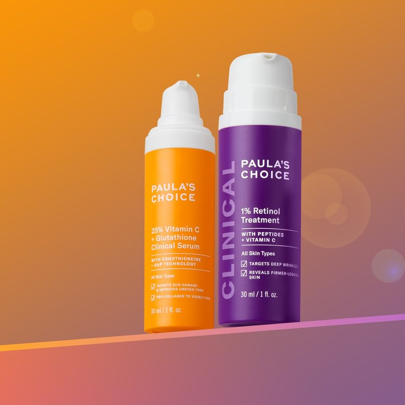 進階早C晚A【寶拉珍選】C25瞬效亮白淡斑精華+1%A醇逆齡精華 - 臉部乳液 - 其他材質 橘色