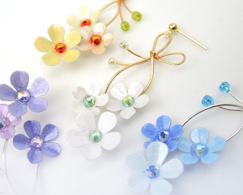 Bouquet earrings/ Clip-On - ต่างหู - วัสดุอื่นๆ หลากหลายสี