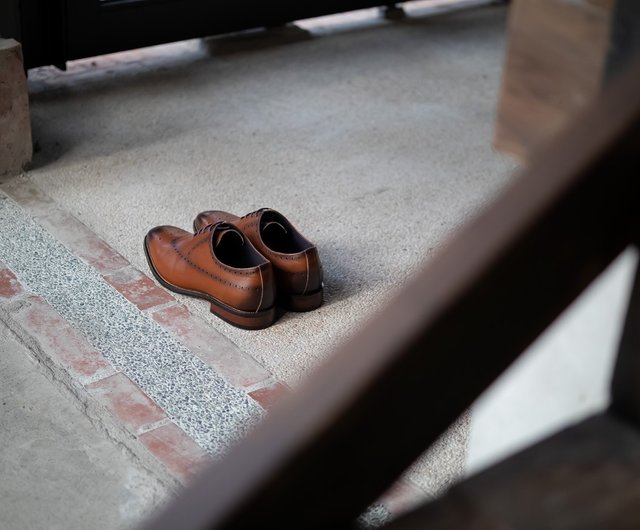 福袋】3割引 ワンピース彫刻オックスフォードレザーシューズ_ツートン