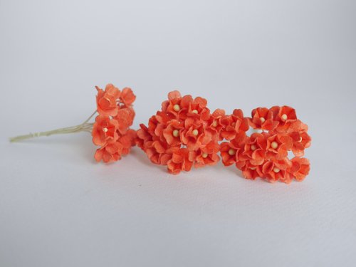 makemefrompaper Paper flower, Wedding, 100 pcs. DIY hydrangea supplies, 2 cm. orange color.