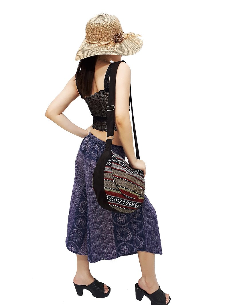 Handmade bag Woven Cotton Bag Women bag Shoulder bag Crossbody Bag Colorful - 其他 - 棉．麻 卡其色