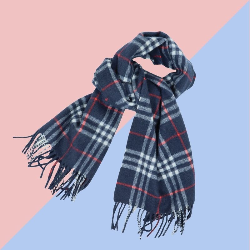 バーバリー カシミヤ チェック スカーフ - 01072 - 絲巾 - 絲．絹 多色