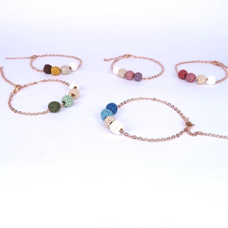 Diffuser Bracelet Quadruple-Bead 4-Color Aroma Rock Colors Option Titanium Steel