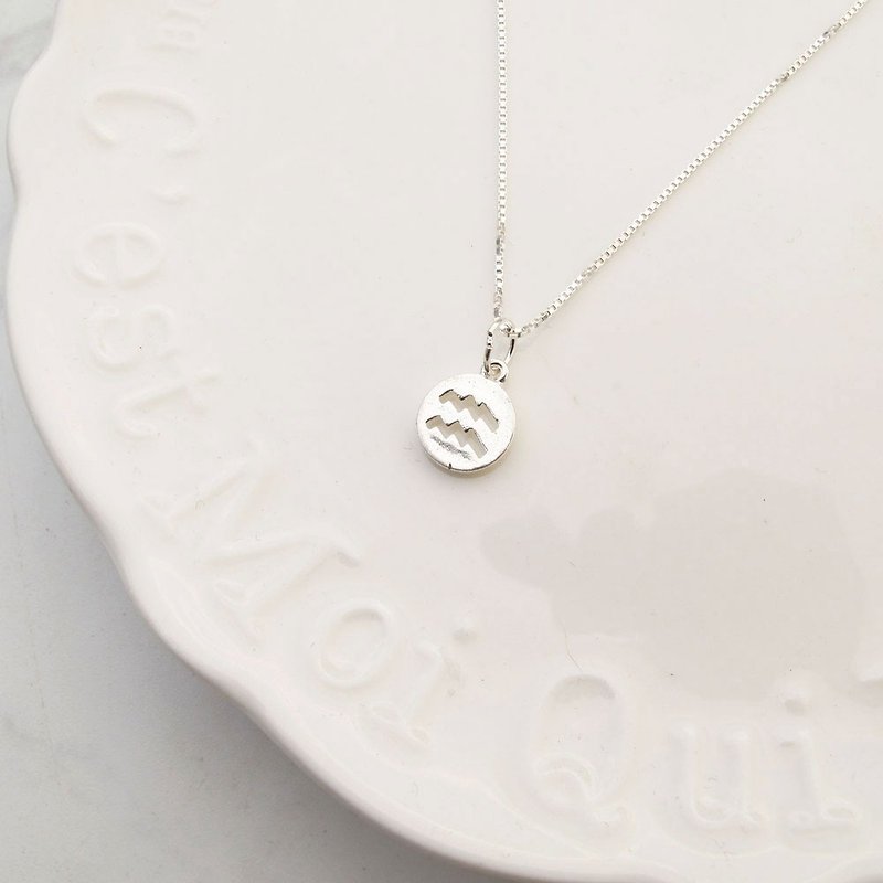 [Handmade custom silverware] Constellation symbol | handmade sterling silver necklace | - สร้อยคอ - เงินแท้ สีเงิน