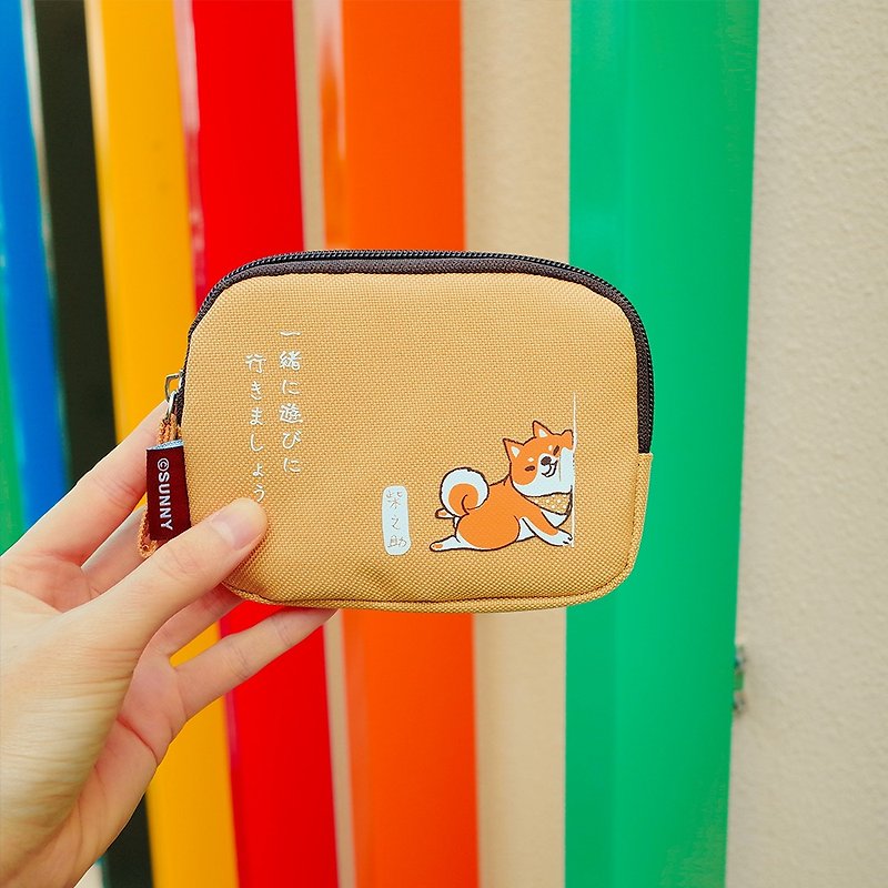 Shiba nosuke / Flat zipper storage bag - Toiletry Bags & Pouches - Nylon Orange