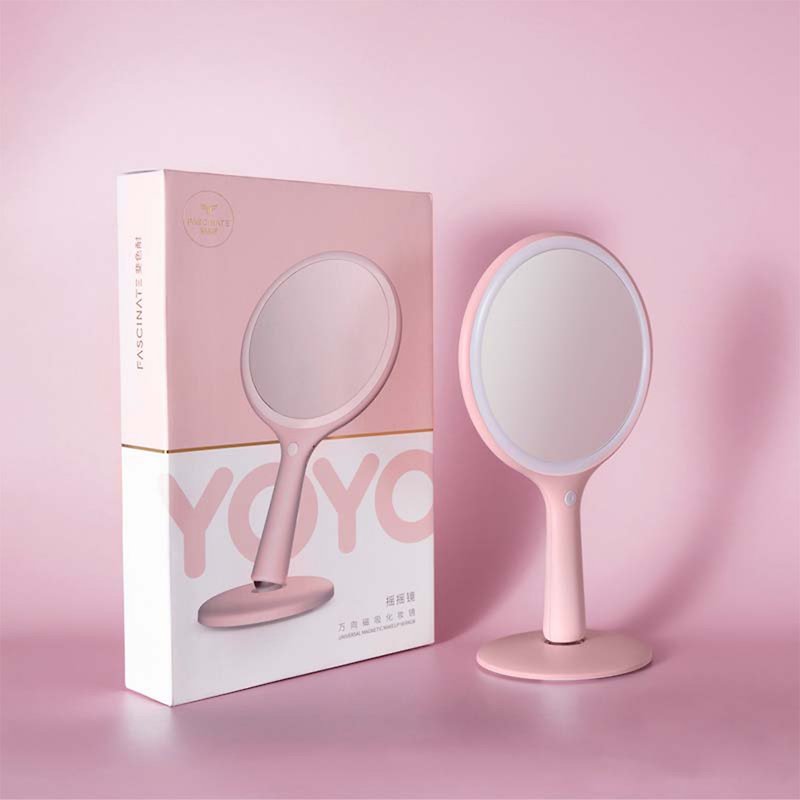 (Free shipping special) Feishe shake-resistant mirror portable hand-held led makeup mirror home handle type with light - ผลิตภัณฑ์ทำความสะอาดหน้า - วัสดุอื่นๆ หลากหลายสี