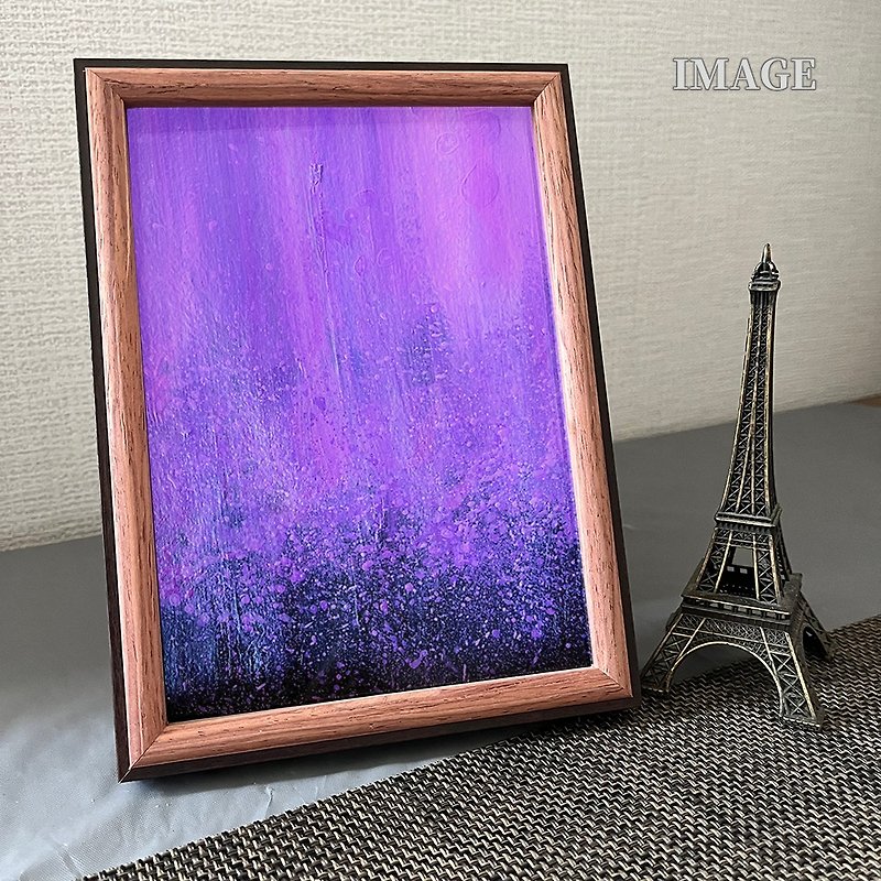 Hand-painted reversible abstract painting Wisteria Flower【Framed Free Shipping】 - Posters - Paper Purple