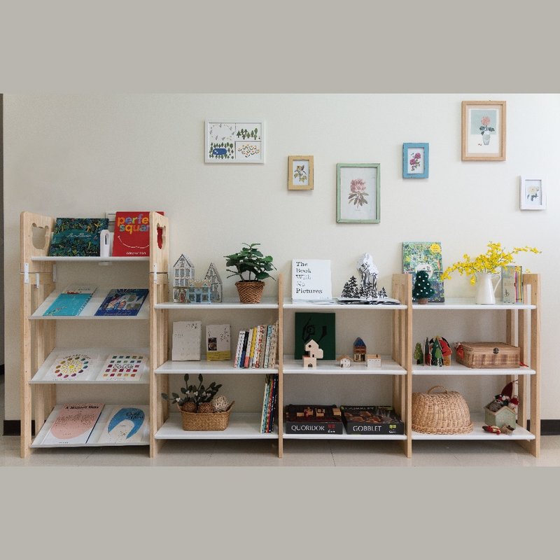 [Taiwan ilovekids] My first small bookcase - extension cabinet - ชั้นวาง/ตะกร้า - ไม้ สีเงิน