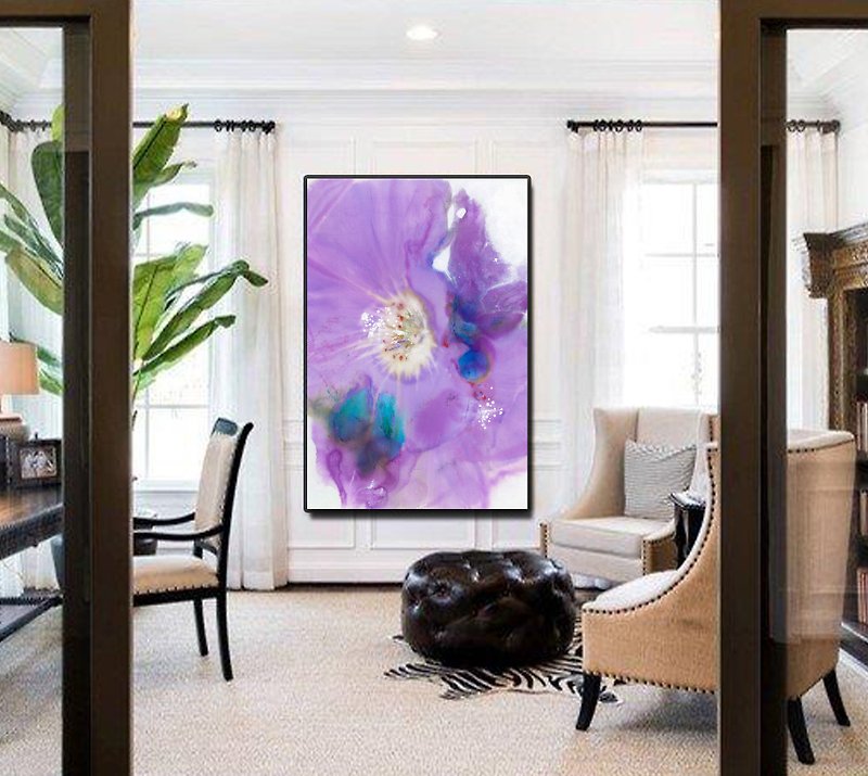 【Limited Edition】Bloom Purple Flower Wall Art Canvas Giclee Print  Custom Gifts - Posters - Other Materials Purple