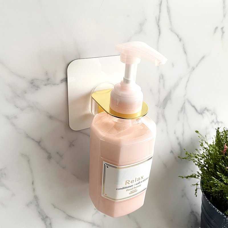 洗手乳掛架 Otel Magic Sticky Hook Soap Bottle Holder  穴直径33mm ソープボトルホルダー　金色鍍金 - 衛浴用品/浴室收納 - 塑膠 白色