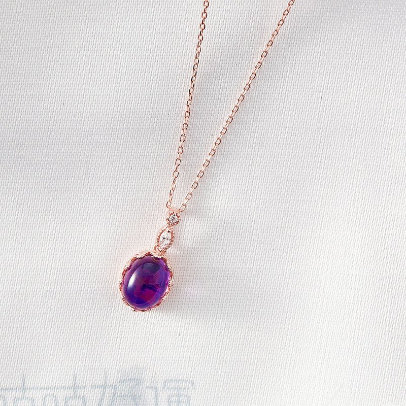 Fortune Benefactor Luck Natural Amethyst Necklace -(Consecration included) - สร้อยคอ - คริสตัล สีม่วง