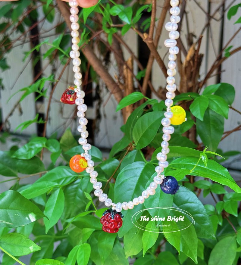 Mixed fruits fresh necklace - 項鍊 - 玻璃 多色