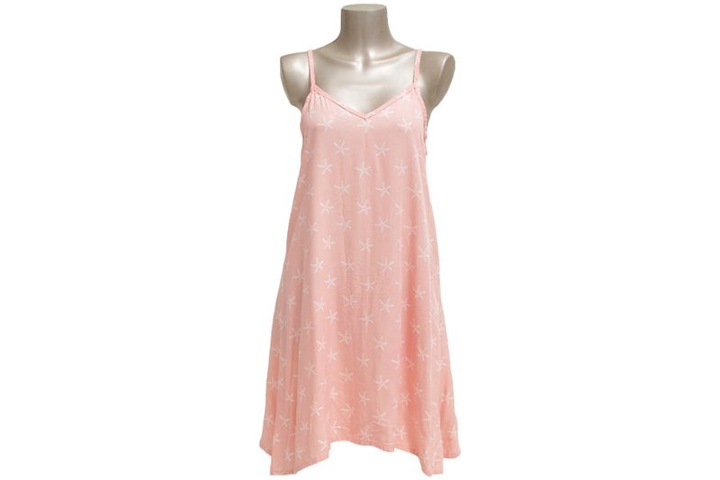 Starfish print camisole dress <Pink> - ชุดเดรส - วัสดุอื่นๆ สึชมพู