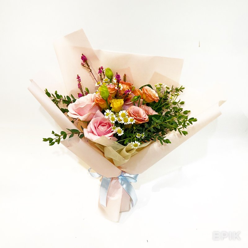 粉嫩甜美感鮮花束 - 乾燥花/永生花 - 植物．花 