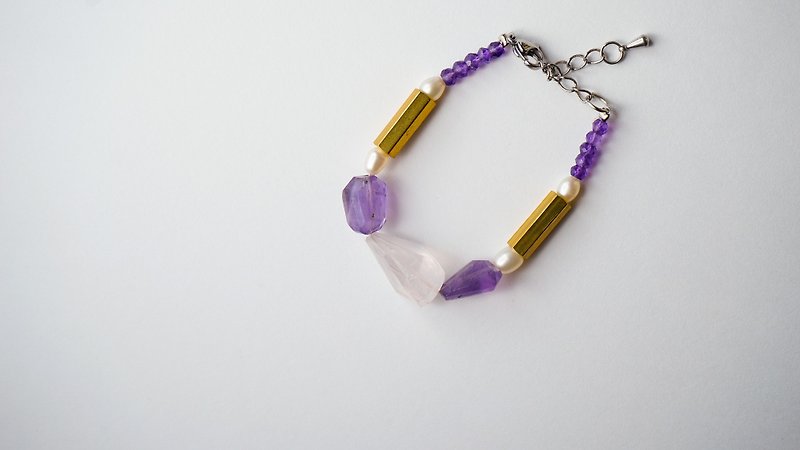 [] Purple ornaments handmade natural stone bracelets X - Bracelets - Gemstone Purple