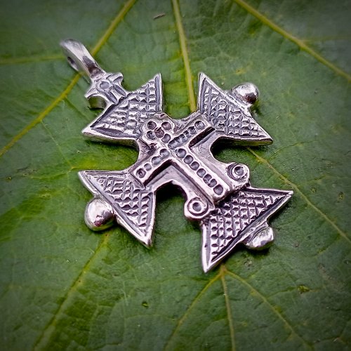 Gogodzy Handmade silver cross necklace pendant,ukrainian silver Cross necklace,men cross