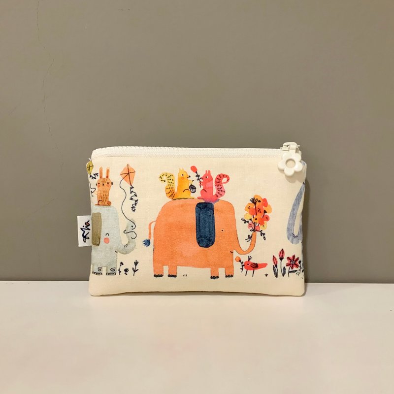 Elephant Parade—cotton wallet/coin purse/cosmetic bag/storage bag - Coin Purses - Cotton & Hemp 