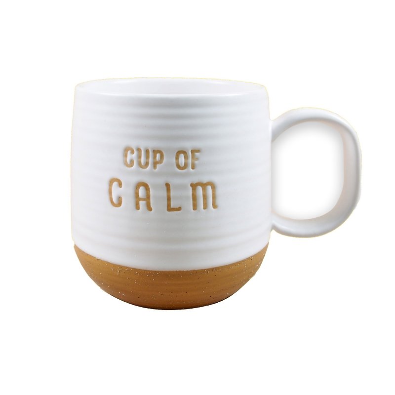 Calm Calm [Hallmark-Text Gift Hand-drawn Bad Mug] - แก้วมัค/แก้วกาแฟ - ดินเผา ขาว