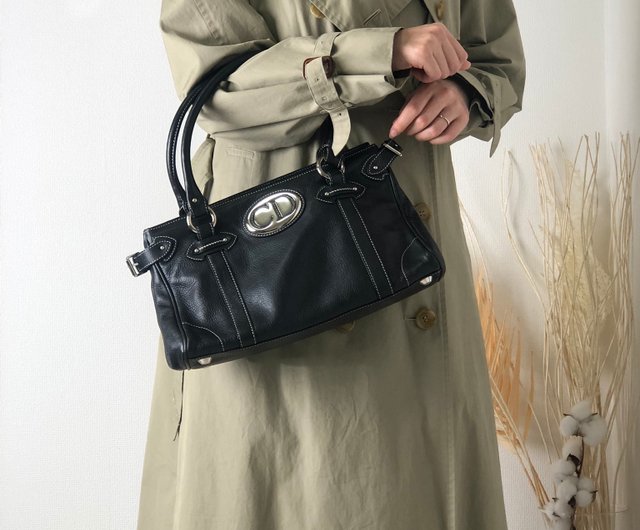 日本直送 名牌中古包 】Christian Dior クリスチャン ディオール CDロゴ レザー ハンドバッグ ブラック vintage skmydh  - ショップ VintageShop solo トートバッグ・ハンドバッグ - Pinkoi