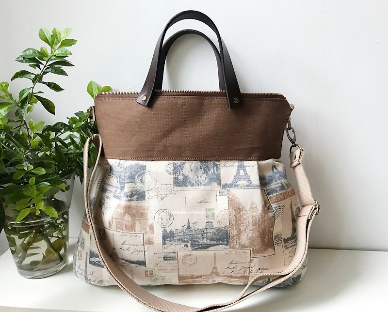 2 way genuine leather handle dual-purpose shoulder bag, handbag, shoulder bag, mother bag