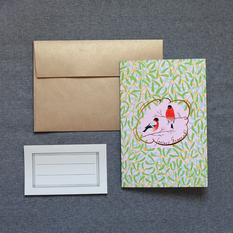 Season's Greetings Message Card / birds - Cards & Postcards - Paper Pink