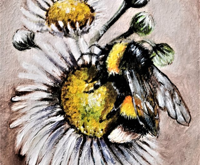 Bee, Bee Art, Bee Painting, Bumblebee, Honeybee, Bee On Flower