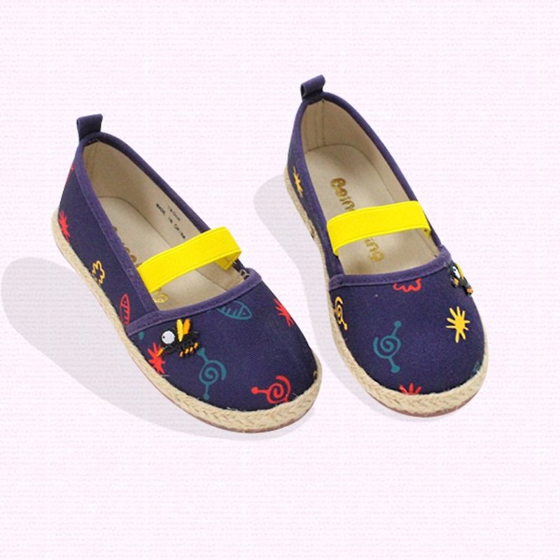 Ramie Cotton fabric Mary Janes shoes –  purple - The sound of the mosquito. - Kids' Shoes - Cotton & Hemp Purple