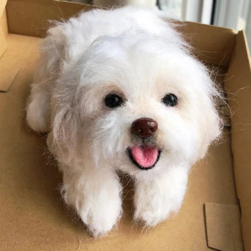 客製化逼真犬羊毛氈寵物娃娃定製手工複刻狗狗猫咪毛小孩公仔 - 貓/狗玩具 - 羊毛 多色