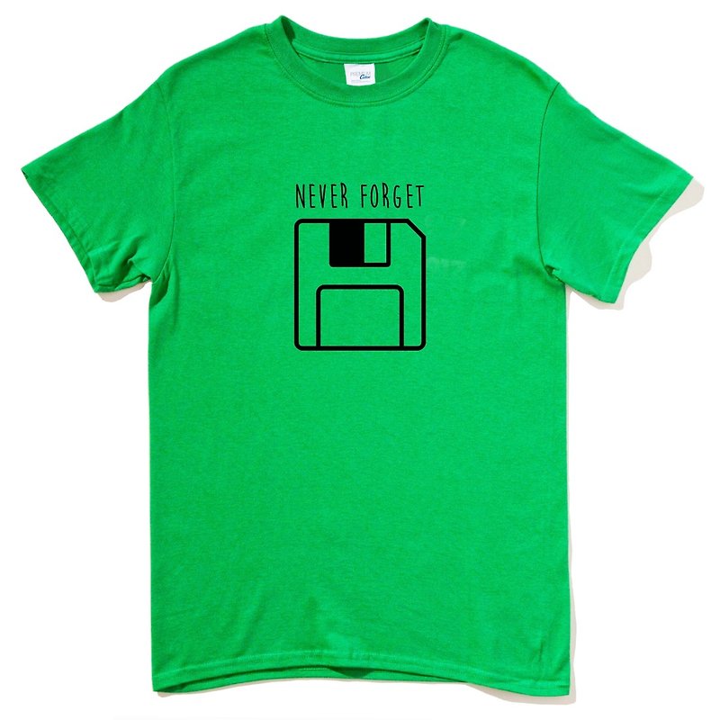Never Forget Floppy green t shirt  - เสื้อยืดผู้ชาย - ผ้าฝ้าย/ผ้าลินิน สีเขียว