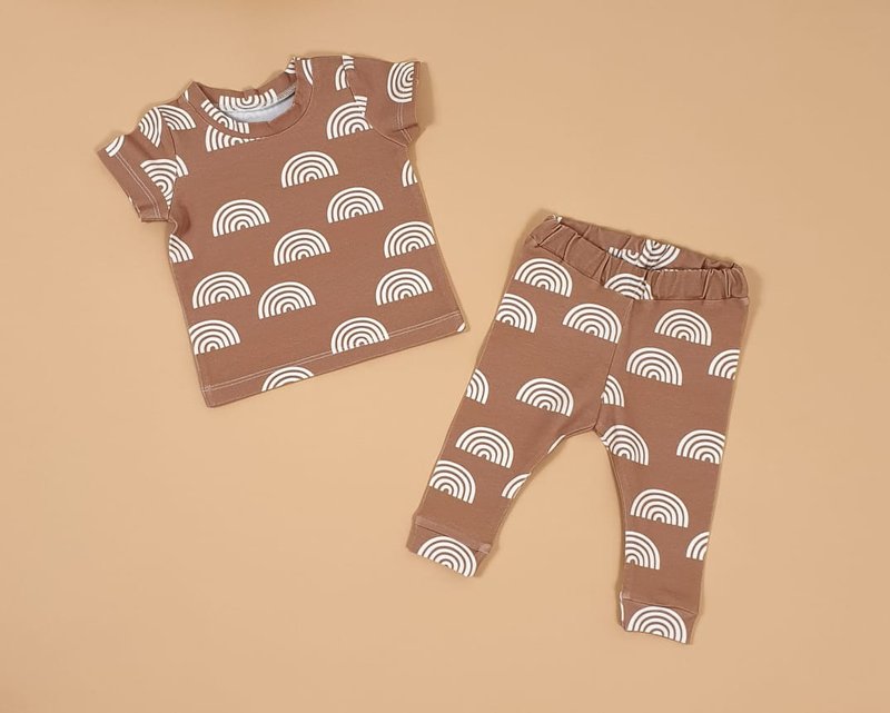 Newborn clothes set of 2: baby t-shirt and leggings, size 0-3 months - Baby Gift Sets - Cotton & Hemp 