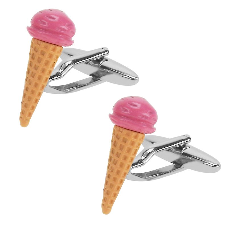Pink Ice Cream Cone Cufflinks