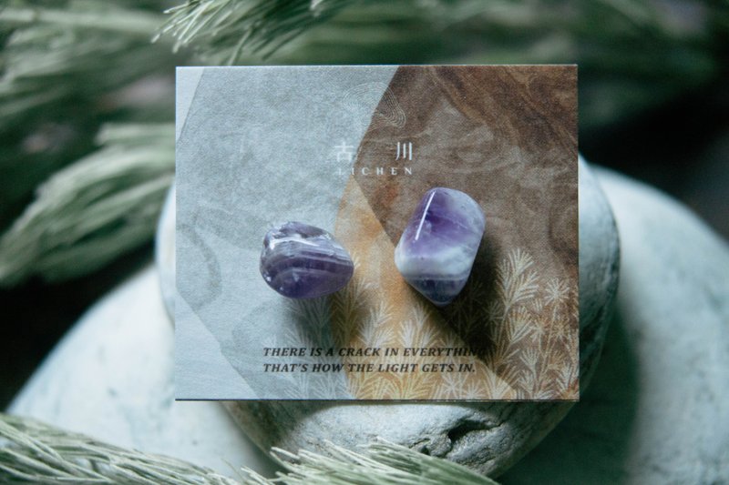 CRACK | 礦物系耳環 |  EARRINGS - 耳環/耳夾/耳骨夾 - 玉石 紫色